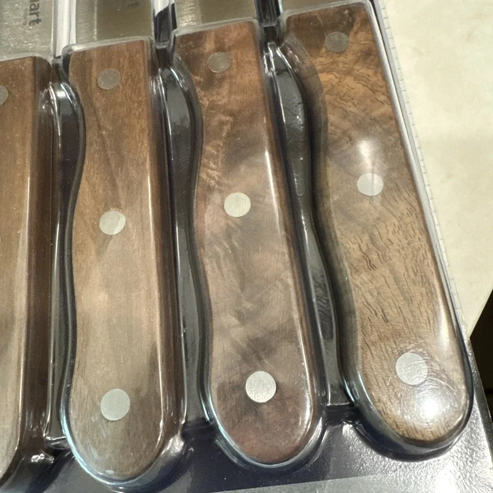 Cuisinart Advantage Steak Knives Triple Rivet Walnut handle Set of 6 NEW